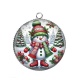 Pendentif Cabochon Argent -  bonhomme de neige
