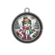 Pendentif Cabochon Argent -  bonhomme de neige