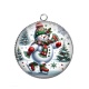Pendentif Cabochon Argent - bonhomme de neige