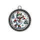 Pendentif Cabochon Argent - bonhomme de neige
