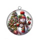 Pendentif Cabochon Argent -  bonhomme de neige