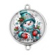 Connecteur Cabochon Argent - joyeux noël