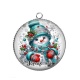 Pendentif Cabochon Argent - joyeux noël