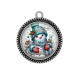 Pendentif Cabochon Argent - joyeux noël