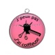 Pendentif Cabochon Argent - j'peux pas j'ai coiffeuse