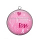 Pendentif Cabochon Argent - octobre rose