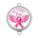 Connecteur Cabochon Argent - octobre rose
