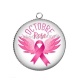 Pendentif Cabochon Argent - octobre rose