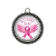 Pendentif Cabochon Argent - octobre rose