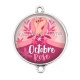 Connecteur Cabochon Argent - octobre rose