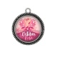 Pendentif Cabochon Argent - octobre rose