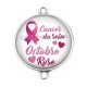 Connecteur Cabochon Argent - octobre rose