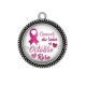 Pendentif Cabochon Argent - octobre rose
