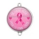Connecteur Cabochon Argent - octobre rose