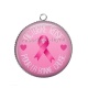 Pendentif Cabochon Argent - octobre rose