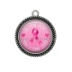 Pendentif Cabochon Argent - octobre rose