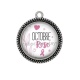Pendentif Cabochon Argent - octobre rose