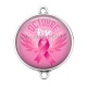 Connecteur Cabochon Argent - octobre rose