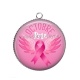 Pendentif Cabochon Argent - octobre rose