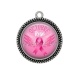 Pendentif Cabochon Argent - octobre rose