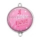Connecteur Cabochon Argent - octobre rose