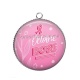 Pendentif Cabochon Argent - octobre rose