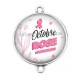 Connecteur Cabochon Argent - octobre rose
