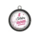 Pendentif Cabochon Argent - octobre rose