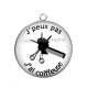 Pendentif Cabochon Argent - j'peux pas j'ai coiffeuse