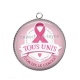 Pendentif Cabochon Argent - octobre rose