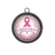 Pendentif Cabochon Argent - octobre rose