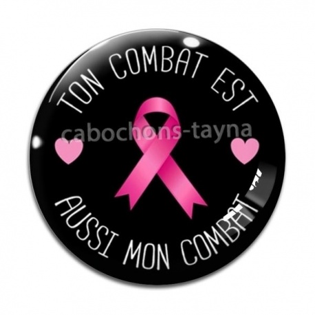 Cabochon Verre - octobre rose