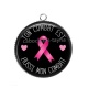Pendentif Cabochon Argent - octobre rose
