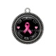 Pendentif Cabochon Argent - octobre rose
