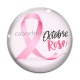 Cabochon Verre - octobre rose