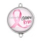 Connecteur Cabochon Argent - octobre rose