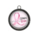 Pendentif Cabochon Argent - octobre rose