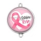Connecteur Cabochon Argent - octobre rose