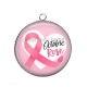 Pendentif Cabochon Argent - octobre rose