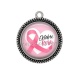 Pendentif Cabochon Argent - octobre rose