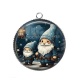 Pendentif Cabochon Argent - père noël
