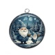 Pendentif Cabochon Argent - père noël
