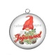 Pendentif Cabochon Argent - joyeux noël