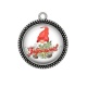 Pendentif Cabochon Argent - joyeux noël