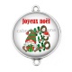 Connecteur Cabochon Argent - joyeux noël