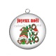 Pendentif Cabochon Argent - joyeux noël