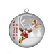 Pendentif Cabochon Argent -  joyeux noël
