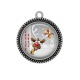 Pendentif Cabochon Argent -  joyeux noël