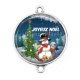 Connecteur Cabochon Argent -  joyeux noël