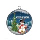 Pendentif Cabochon Argent -  joyeux noël